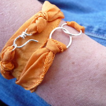 INFINITY // silk wrap bracelet _ orange & sterling