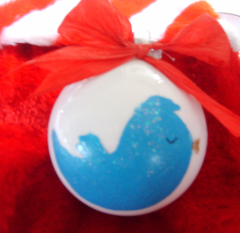 Personalized Twitter Bird Holiday Ornament