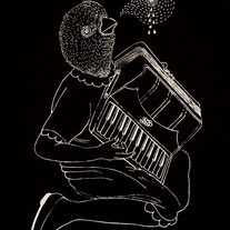 Lonesome Accordionist T Shirt black unisex
