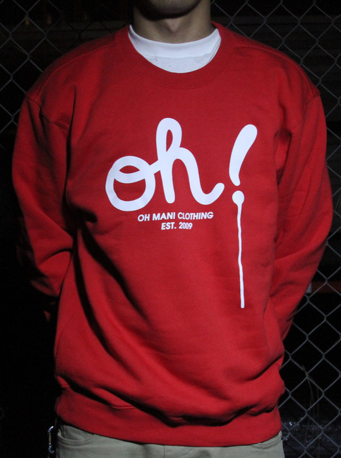 The Dripping Oh! Crewneck (White/Scarlet)