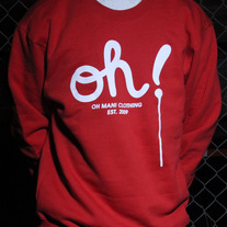 The Dripping Oh! Crewneck (White/Scarlet)