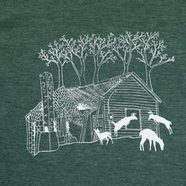Oh Deer T-shirt Women's Heather Green