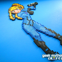 Metroid Samus Aran Zero Suit Nintendo Perler Bead Sprite