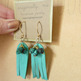FLUTTER // leather & turquoise earrings - Thumbnail 2