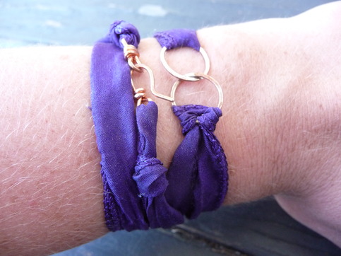 INFINITY // silk wrap bracelet _ purple & copper