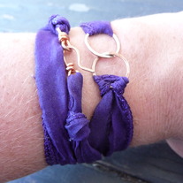 INFINITY // silk wrap bracelet _ purple & copper