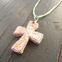 FAITH // cross necklace _ silver & mint green