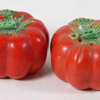 Vintage Ceramic Tomato Salt and Pepper Shakers