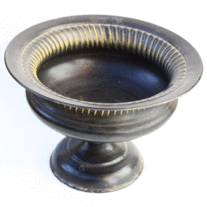 Distressed Black Metal Footed Bowl