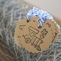 Choo Choo Kraft Tags on Bakers Twine - Set of 15