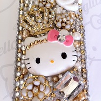 3D Hello Kitty Gold and Silver Bling iPhone 4 Phone Case