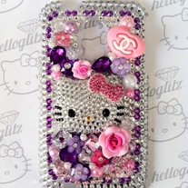 3D Hello Kitty Purple & Silver Sprint Galaxy S2 Phone Case
