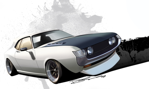 '71 Celica - Koich style Large Canvas print