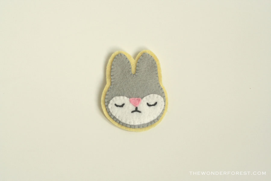 Bunny Brooch Yellow Pin