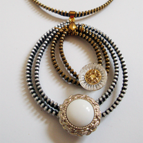 Gold & Silver Zipper Pearl Necklace by Tamarindo