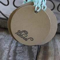 'All Natural' Kraft Tags on Baker's Twine - Set of 10