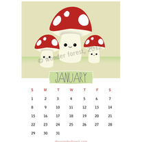 2012 Calendar - January Digital Download 5x7"