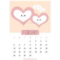 2012 Calendar - February Digital Download 5x7"