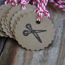 Scissors Kraft Tags - Set of 15
