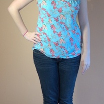 Turquoise Flora Top - L