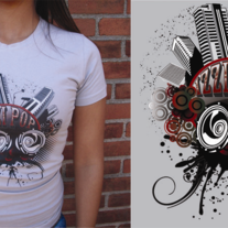 Discotheque Graphic Tee Shirt - Light Grey