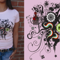 Hair PoP Graphic T shirt - Pink