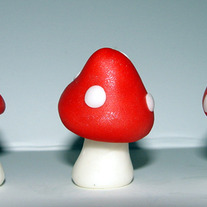 12 Fondant Mushroom/Toadstool Cupcake Toppers