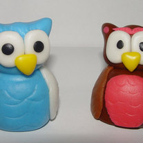 12 Fondant 3D Owl Cupcake Toppers
