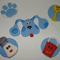 12 Fondant "BLUE'S CLUES Inspired" Cupcake Toppers
