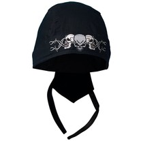 Doo-Rag Black (Skulls)
