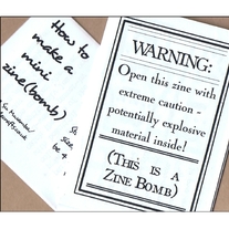 ZINE BOMB - a double-sided mini zine for guerilla craftivists