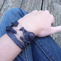 LOVE YOU MORE // silk wrap bracelet _ dark denim & sterling silver