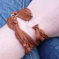 LOVE YOU MORE // silk wrap bracelet _ rust & sterling