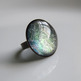 Glitter Cocktail Ring - pink grey silver blue color changing - Thumbnail 1