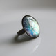 Glitter Cocktail Ring - pink grey silver blue color changing - Thumbnail 3