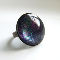 Glitter Cocktail Ring - pink green navy