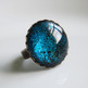 Glitter Cocktail Ring - blue green black - Thumbnail 1