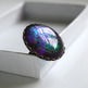 Glitter Cocktail Ring - purple lime green black - Thumbnail 2