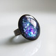Glitter Cocktail Ring - purple blue black silver - Thumbnail 1