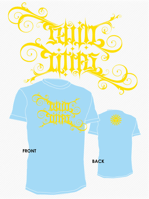 Twin Cities Ambigram RMX • Light Blue w/Gold
