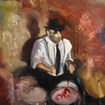 "Junior Drumin Up Spirits" Painting by Jody Batson