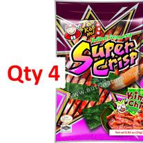 4 Super Crisp Grilled Seaweed Kimchi Flavor 24g (0.84oz) Bags by Tao Kae Noi
