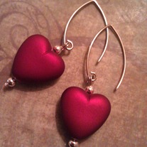 Small Angled Heart Earrings