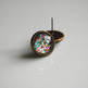 Antiqued Brass Glitter Post Earrings - party cake - rainbow and silver sparkle - Thumbnail 2