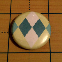 Argyle (sock) green pastel 1 inch button