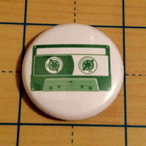 Cassette Tape (green) 1" button
