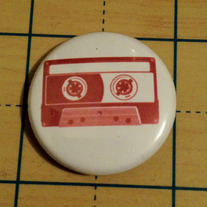 Cassette Tape (red) 1" button