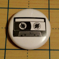 Cassette Tape (black) 1" button