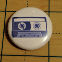 Cassette Tape (blue) 1" button