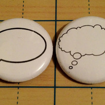 Word bubble/ thought bubble custom 1" button (2 pack)